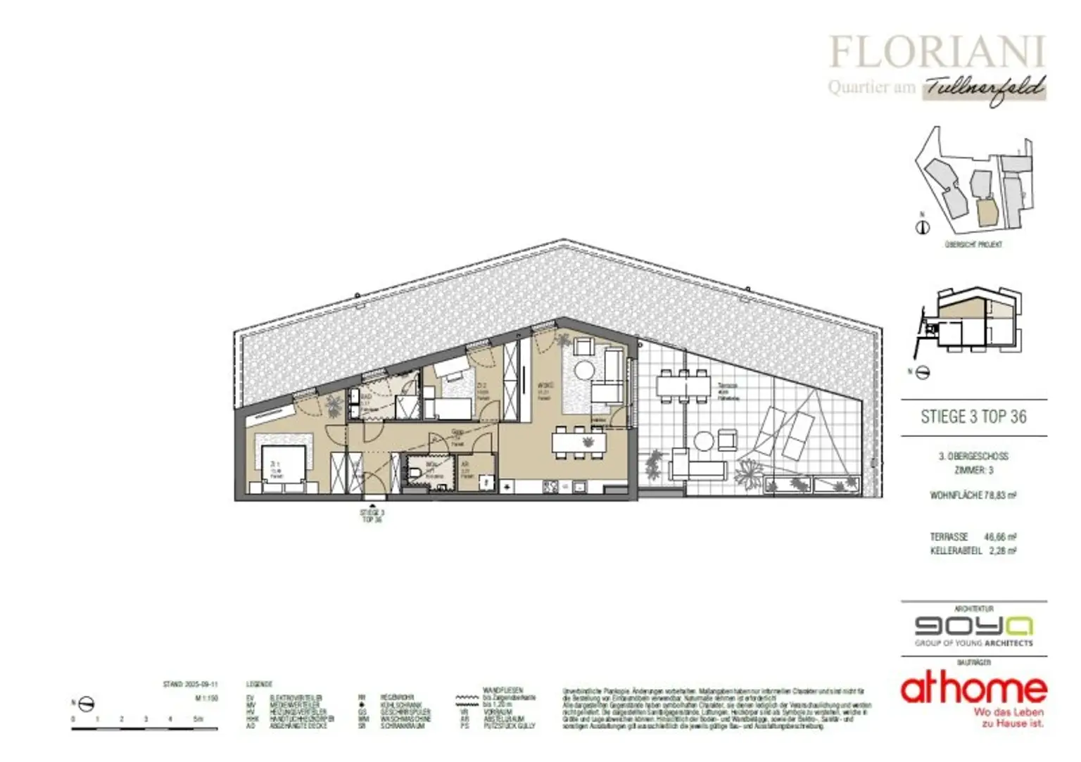 FLORIANI – Quartier am Tullnerfeld - Eleganter 3 Zimmer Dachterrassentraum - Klimaanlage - Bahnhof Tullnerfeld in der Nähe