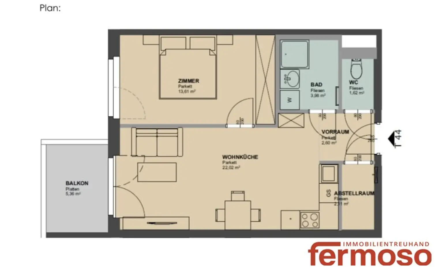 Charmante 2-Zimmer-Wohnung mit Balkon in 1200 Wien - miete jetzt für 949 €!