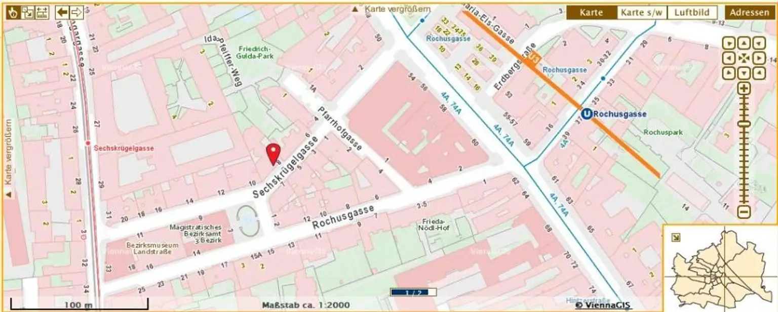 Lageplan mit Öffis