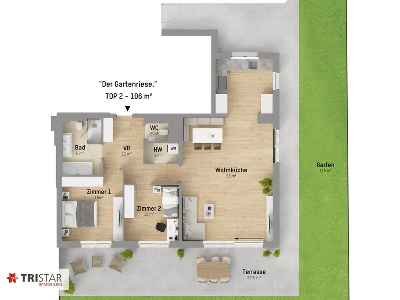 Moderne Gartenwohnung in 1220 Wien: Erstbezug mit Terrasse, 3 Zimmer, 749.900 €!
