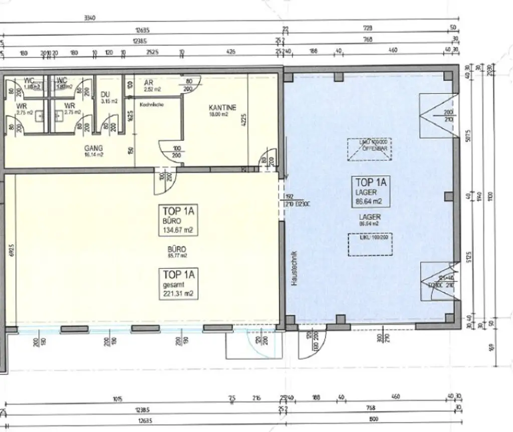 Büro- und Hallenkombination - U6-Station Perfektastraße