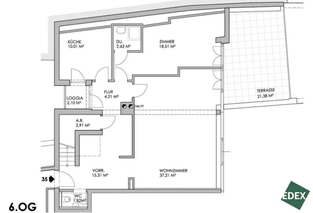 Exklusive Innenstadt-Maisonette mit Glasfront, Freiflächen & Stephansdom-Blick