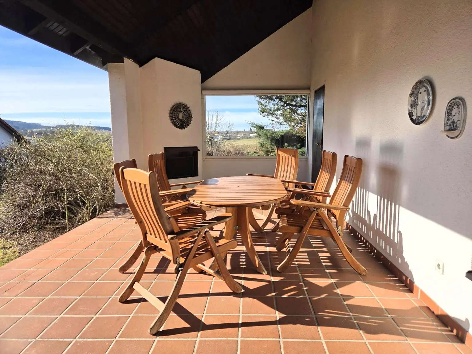 überdachte Terrasse 26 m² groß