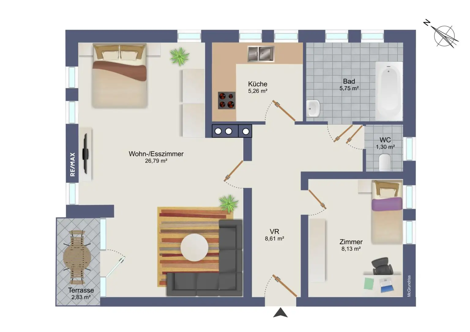 FREUNDLICHE WOHNUNG MIT GARTENNUTZUNG UND PARKPLATZ