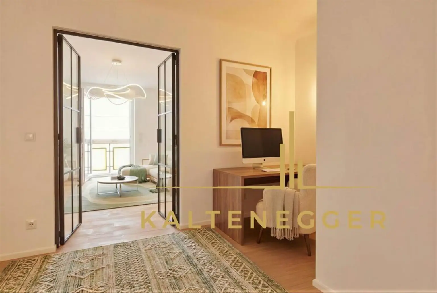 Vorraum mit Blick in das Zimmer ca. 28,41 m² - KI bearbeitet