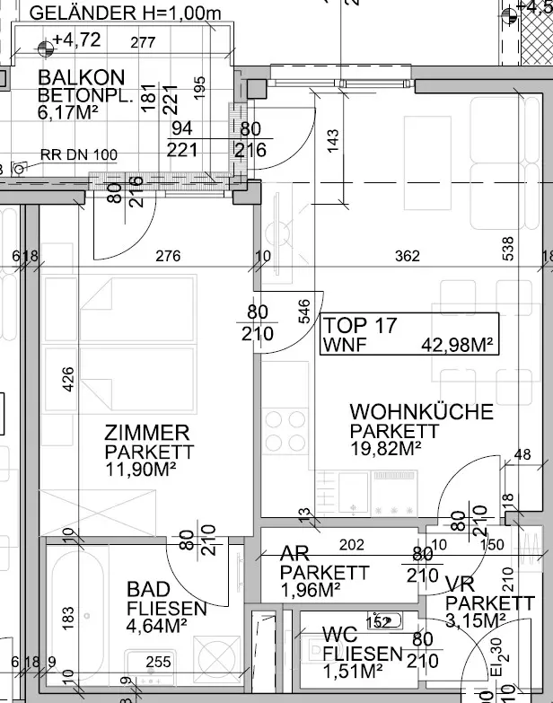 2- Zimmer Balkonwohnung in der Schillgasse 16