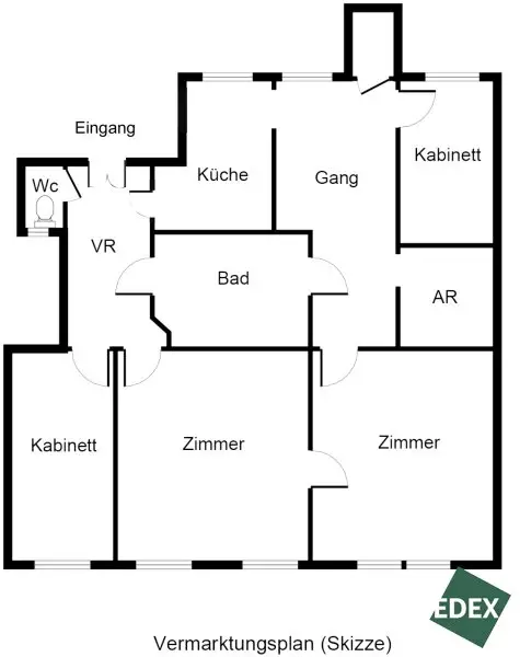 96 m² Altbauwohnung im 1. Stock mit Lift – zum Sanieren