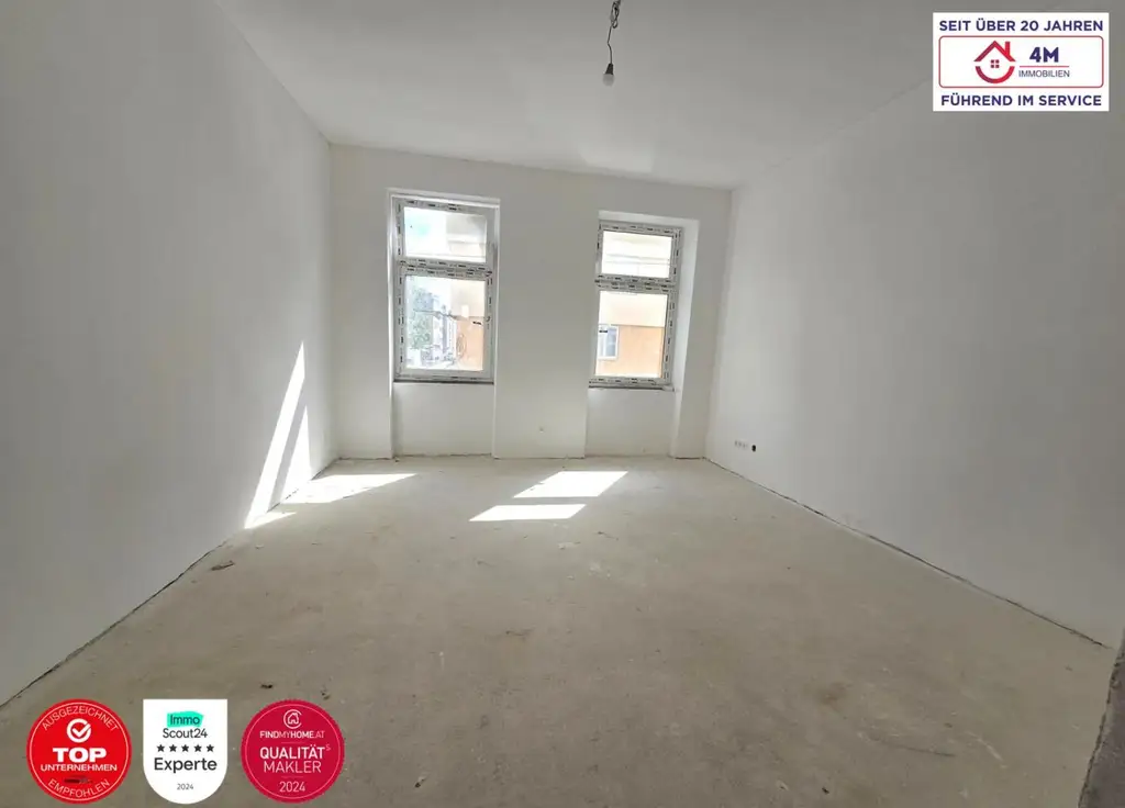 Belagsfertige 1-Zimmer-Wohnung im Erstbezug – Altbau trifft moderne Eleganz!