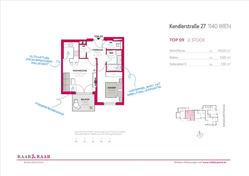 2-Zimmer Wohnung mit Balkon in den grünen Garten! Direkt bei U3 Kendlerstraße!