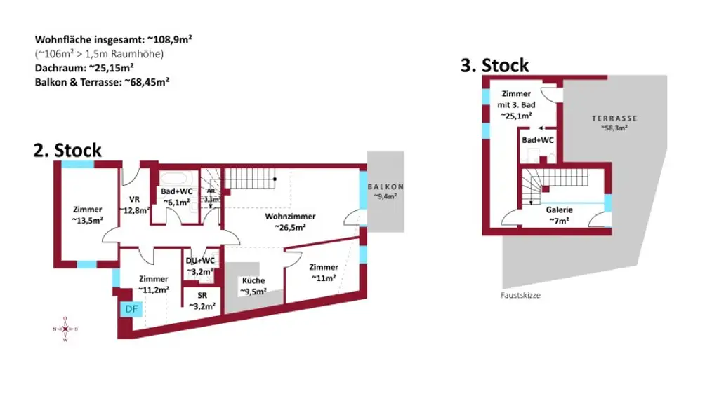 Traumwohnung mit uneinsehbarer Dachterrasse, E-Ladestation und Topausstattung