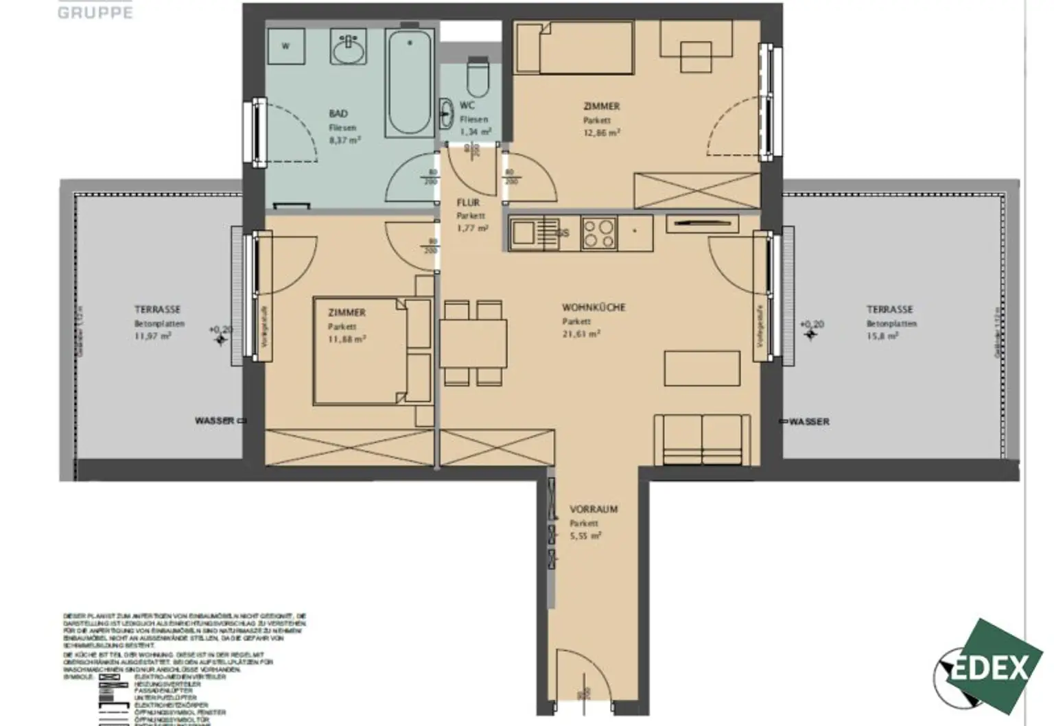 Wunderschöne 3-Zimmer-Wohnung mit 2 Terrassen