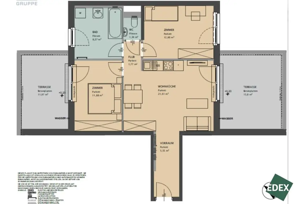 Wunderschöne 3-Zimmer-Wohnung mit 2 Terrassen