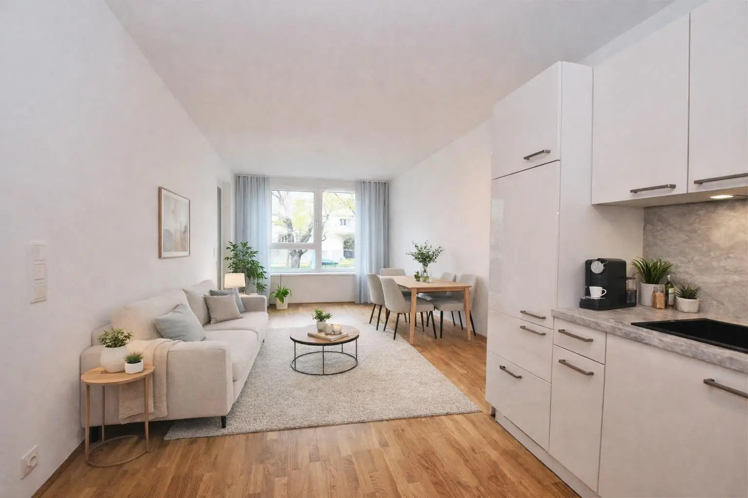 Wohnzimmer (virtuell eingerichtet)