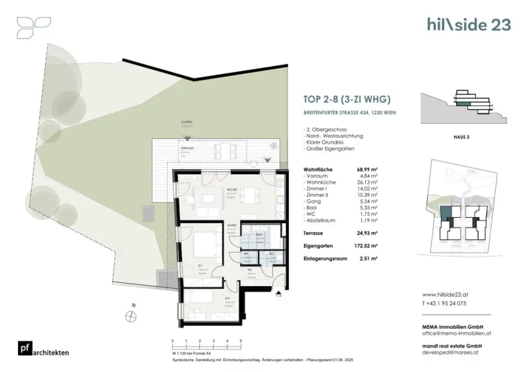 Exklusive 3-Zimmer-Wohnung mit 172 m² Garten zu verkaufen!