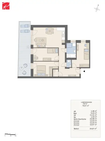 Wohnqualität auf hohem Niveau - Exklusive Neubauwohnung in begehrter Lage mit hochwertiger Ausstattung und großzügigen Außenflächen