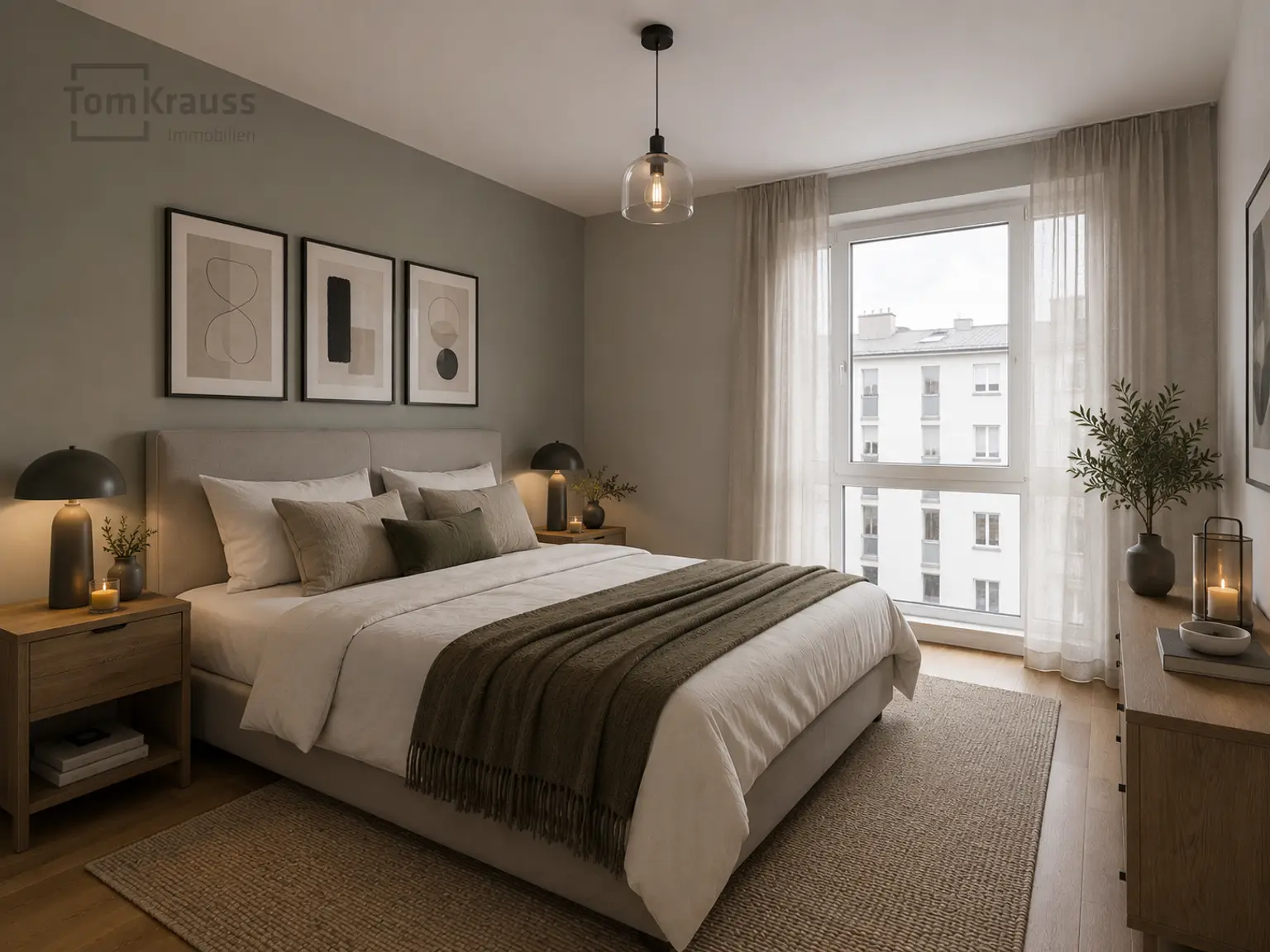 Schlafzimmer KI möbliert