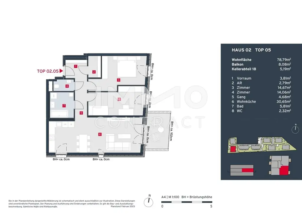 Grünblick und doch zentral: Helle 3-Zimmer-Wohnung mit Balkon m Erstbezug - Provisionsfrei!