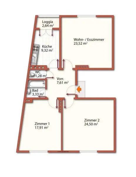 OMA ist ausgezogen - 90m² | 3 Zimmer | perfekte Infrastruktur | ruhige Innenhoflage