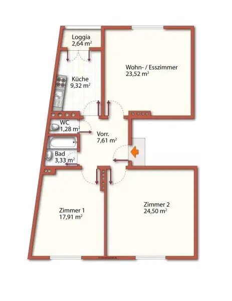 OMA ist ausgezogen - 90m² | 3 Zimmer | perfekte Infrastruktur | ruhige Innenhoflage