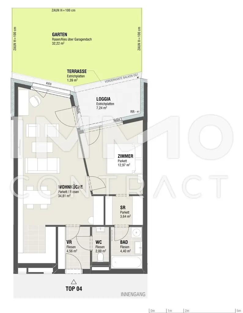 Ruhige Garten-Wohnung für Singles oder Paare + inklusive Garagenstellplatz