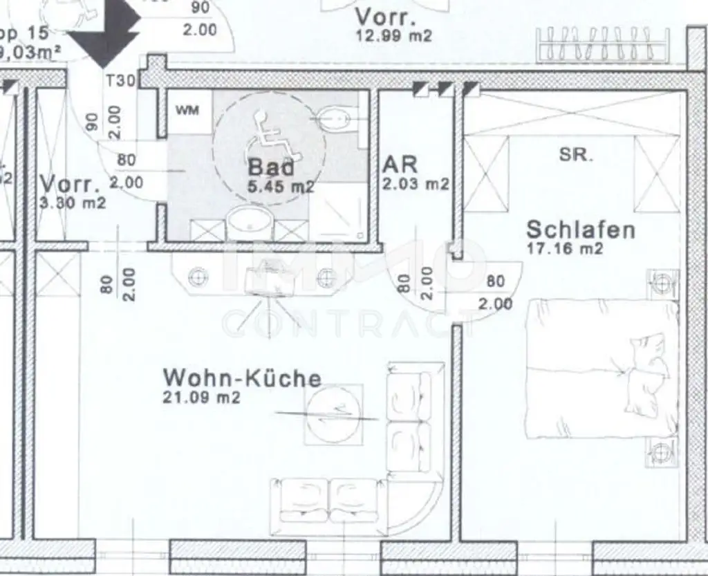 Tolle 2-Zimmer Balkonwohnung in der  Drouotstraße 4 - Top15