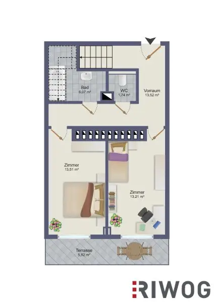 Moderne 3-Zimmer DG-Wohnung zwei Außenflächen und Traumausblick
