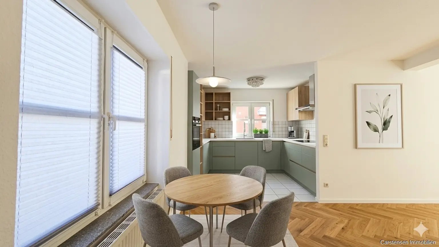 Einrichtungsbeispiel Essbereich-Küche (KI)