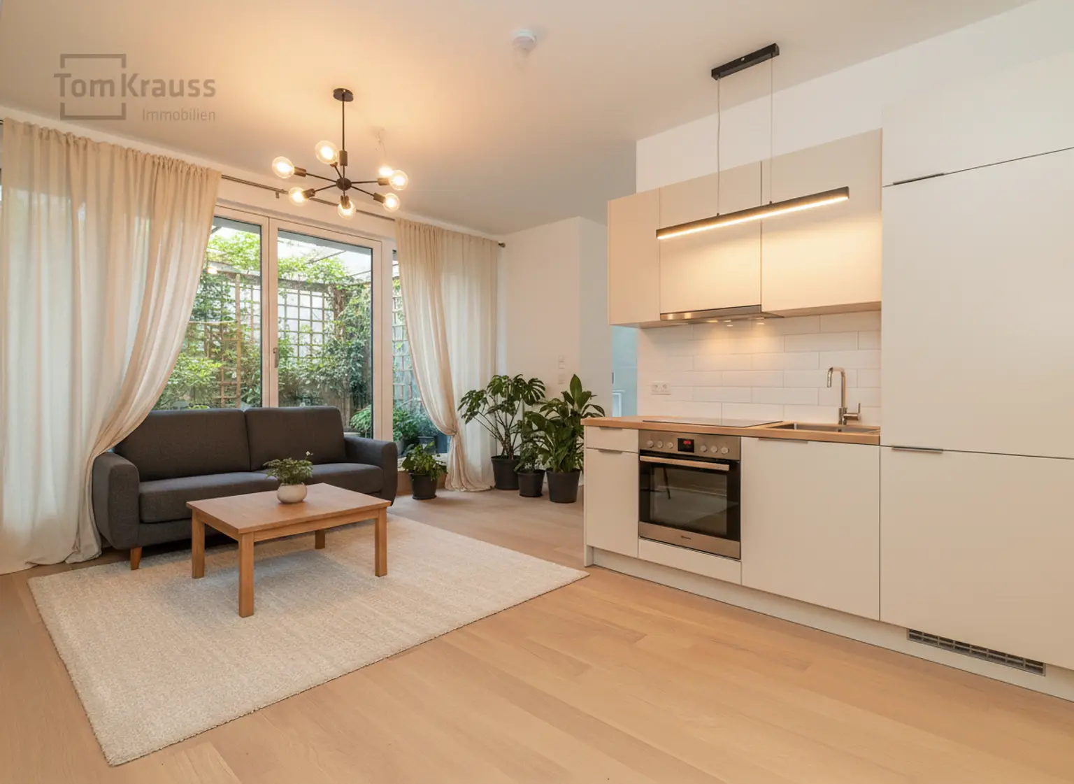 Küche Wohnzimmer staged