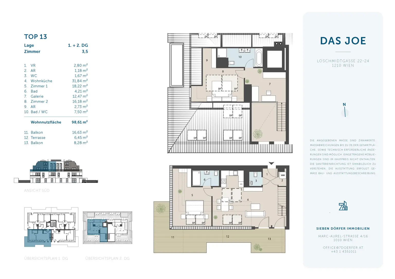Südseitige Dachterrassen-Maisonette in Ruhelage | 3,5 Zimmer | Erstbezug