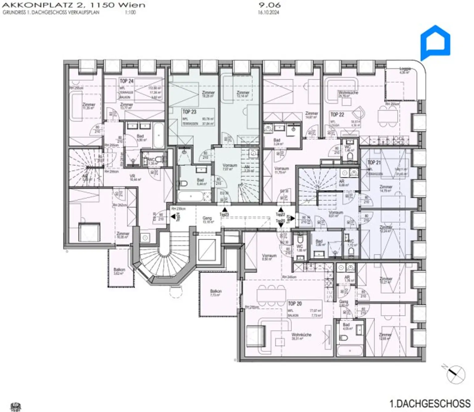 Schönbrunnblick-Gloriette, ERSTBEZUG, JETZT einziehen! Dachgeschoss NEU mit modernster Ausstattung148m² Wohnfläche, 4 Zimmer plus Nebenräume, auch Altbau Etagen-Wohnungen, teilweise Kurzzeitvermietung möglich !