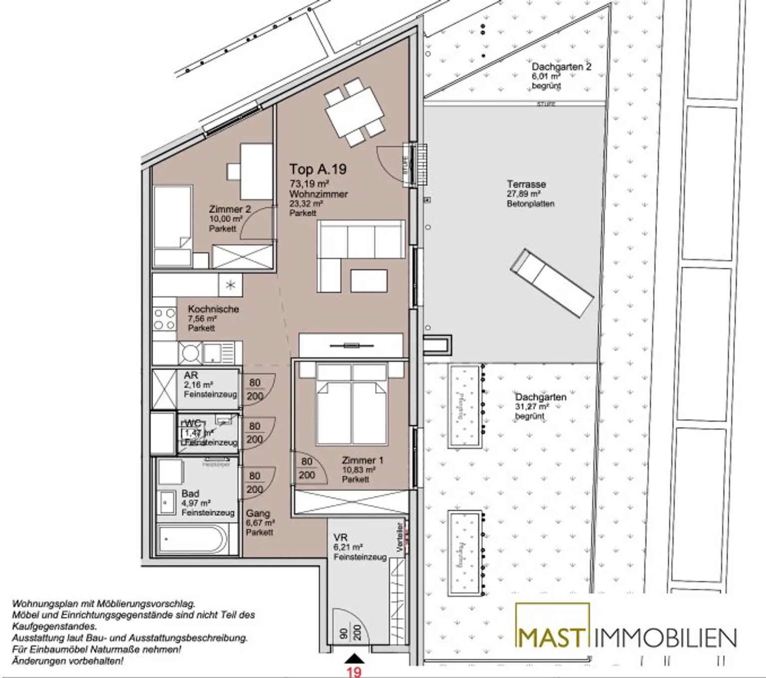 *Seltenheit* 3-Zimmer Wohnung mit insgesamt 65 qm Terrasse und Garten!