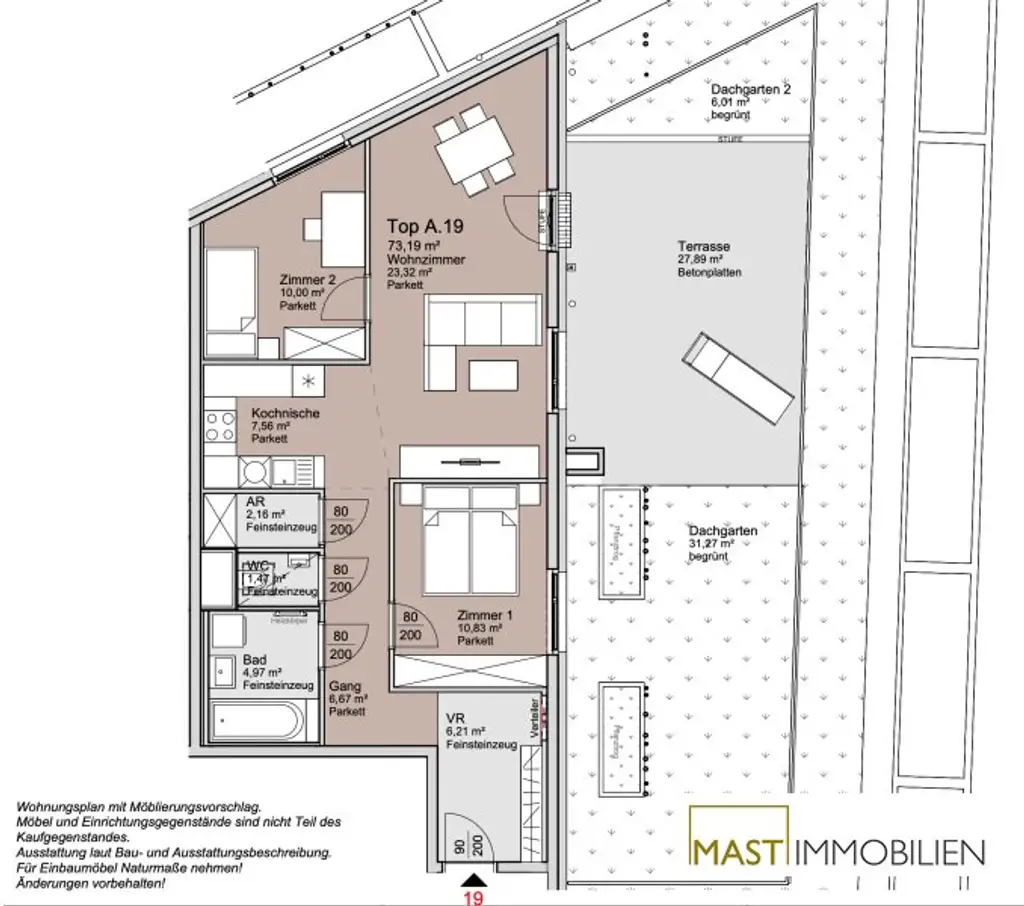 *Seltenheit* 3-Zimmer Wohnung mit insgesamt 65 qm Terrasse und Garten!
