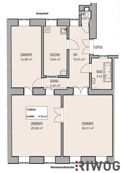NÄHE 1. BEZIRK, DONAUKANAL UND AUGARTEN | Stilaltbauwohnung mit Potenzial | ca. 3,60 m Raumhöhe | Teils Hoflage | Rembrandtstraße