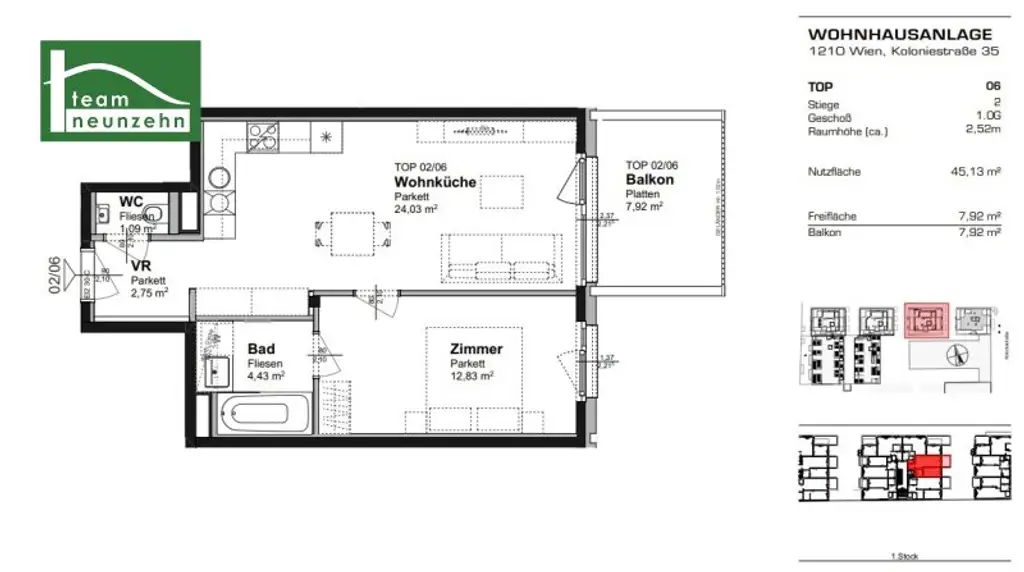 Moderne 2-Zimmer-Wohnung mit Balkon in zentraler Lage beim FAC-Platz, nur wenige Minuten von der S-Bahnstation Jedlersdorf entfernt – Verfügbar ab Oktober!