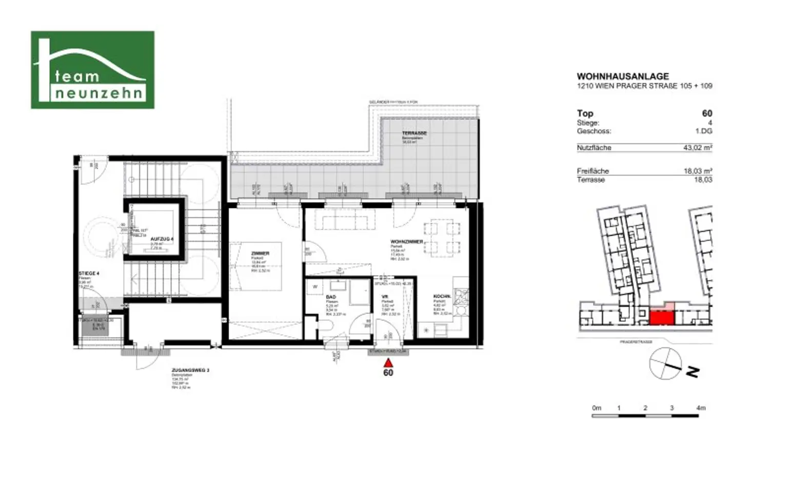 Ruhige Innenhof-Wohnung mit großer Terrasse - Straßenbahn 26 vor der Tür, S-Bahn in der Nähe!