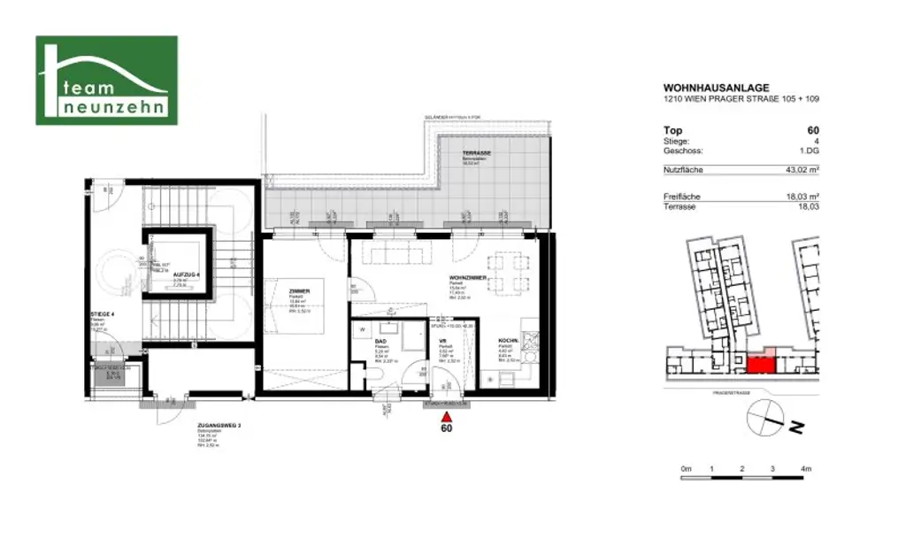 Ruhige Innenhof-Wohnung mit großer Terrasse - Straßenbahn 26 vor der Tür, S-Bahn in der Nähe!