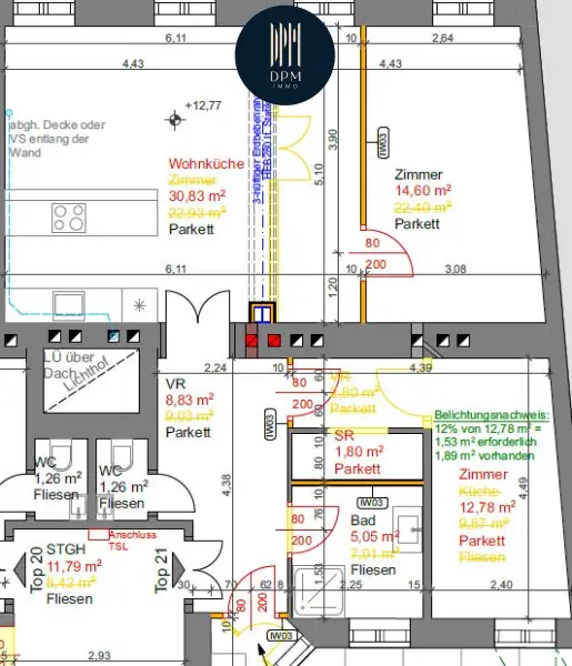 Großzügig aufgeteilte 2-Zimmer Wohnung in Top Lage !!