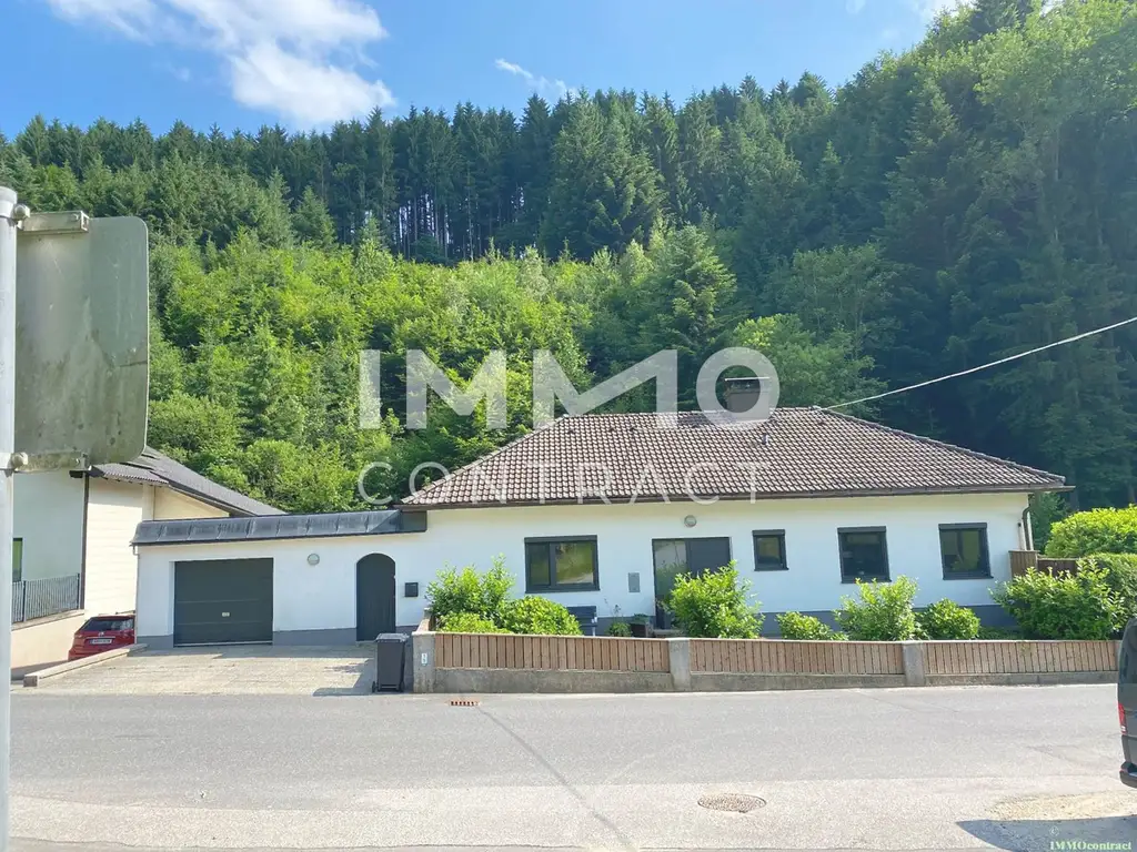 Bungalow mit Pool, Garage zu mieten in idyllischer Landschaft im Raum Rosenau/Bruckbach - Ruhelage