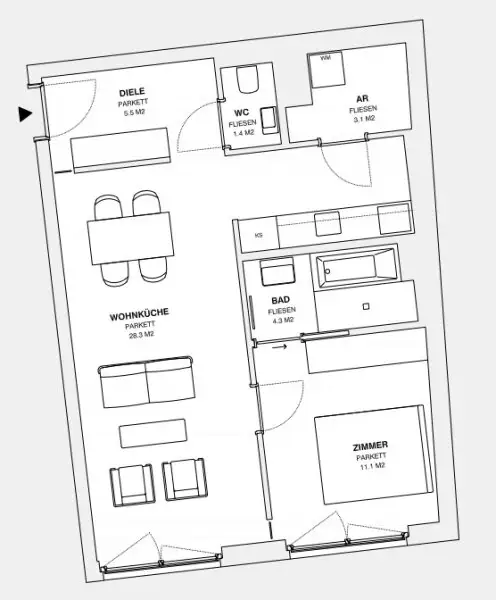 ++MOLLARD 50++ Großartige 2-Zimmer-Wohnung mitten im Herzen der Stadt