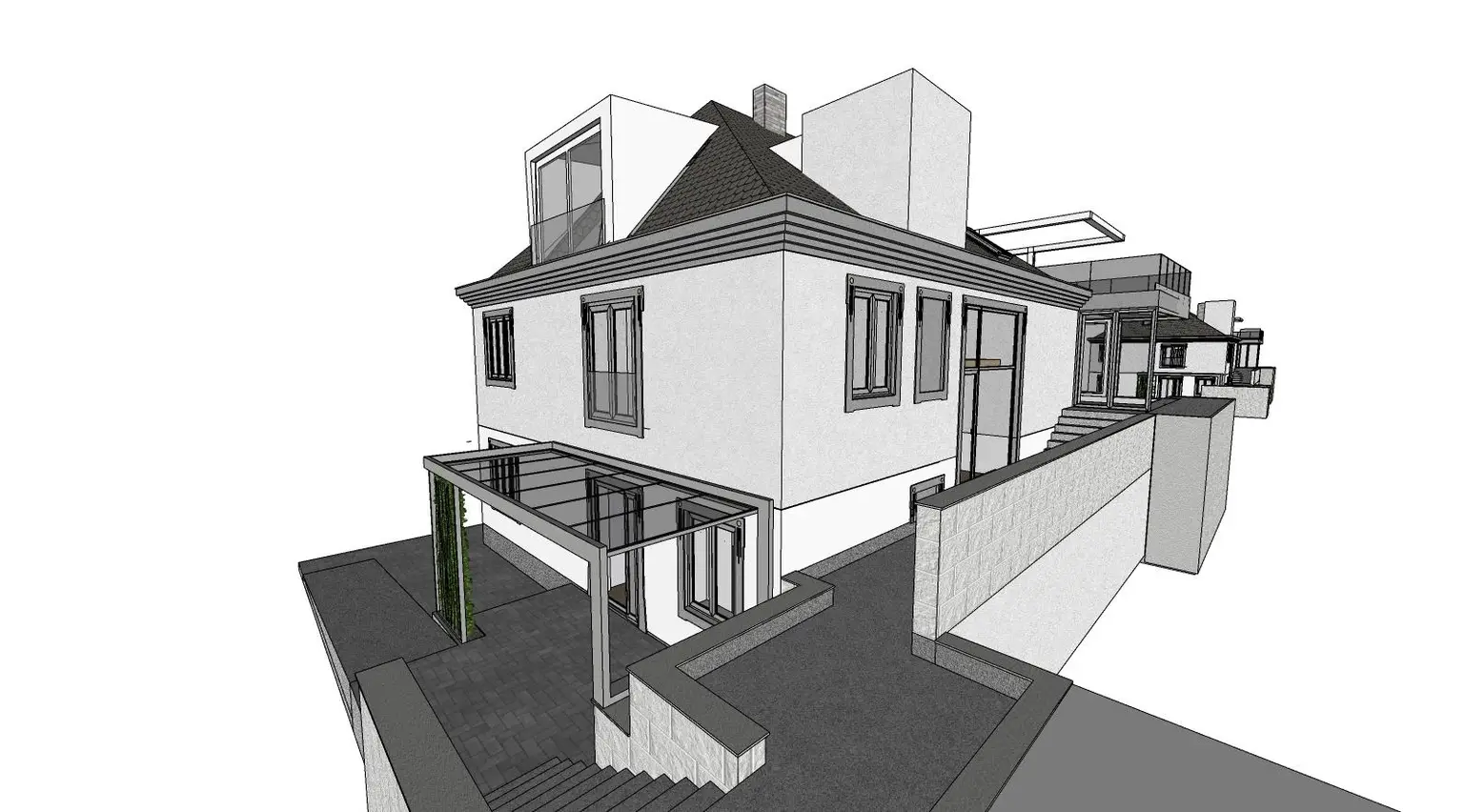 Edelrohbau-Villa, Herrschaftlicher Wohnsitz am Fuße des Kahlenberges an der Donau. Teilrestauriert entkernt und komplette Ausbauplanung.