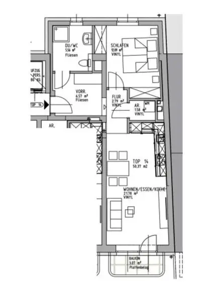 Neuwertige 2-Zimmer Wohnung mit moderner Einbauküche und Balkon in aufstrebendem Wohnviertel!