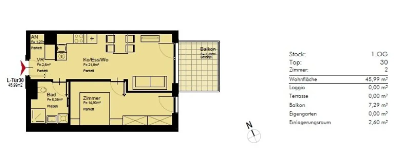 Perfekt für Zwei - Zweizimmerwohnung - Fernwärme