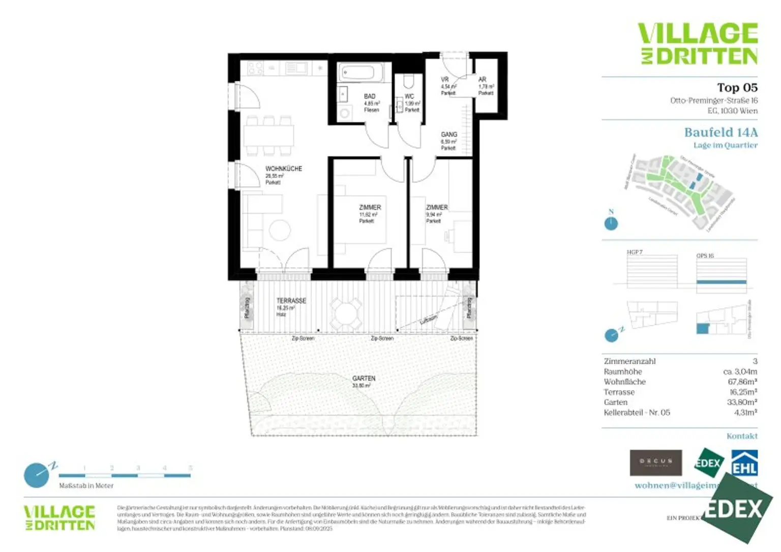 VILLAGE IM DRITTEN | BAUFELD 14A | URBANE 3-ZIMMER WOHNUNG MIT EIGENGARTEN