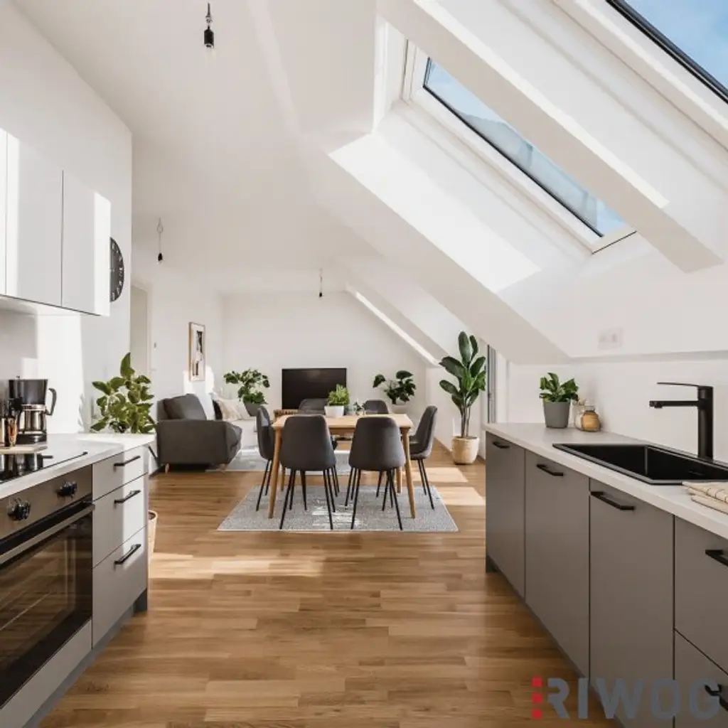 Erstbezug nach Errichtung | 3-Zimmer Dachgeschosswohnung mit Balkon in ruhigen Innenhof | PKW-Abstellplatz | fertiggestellt & bezugsbereit