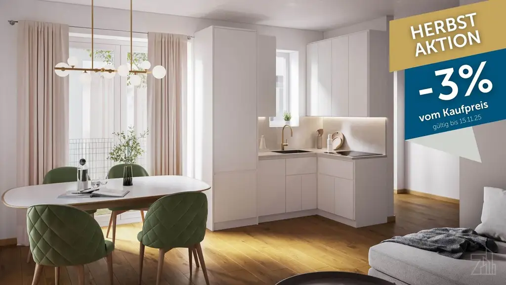 Grünblick & Ruhe | 3 Zimmer mit 2 Balkonen im 2.OG| Belichtung von 2 Himmelsrichtungen | ERSTBEZUG
