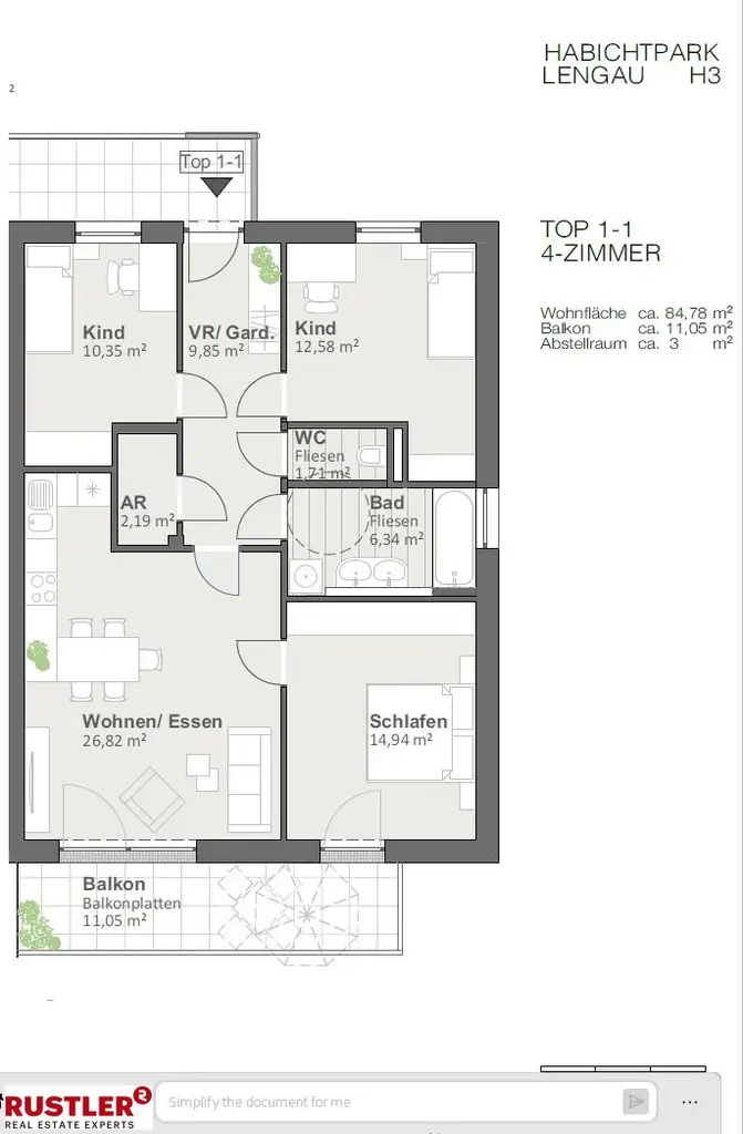 Wohnungsplan 1.1