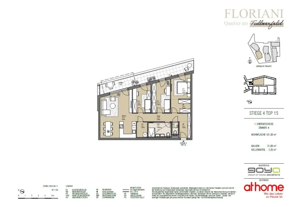 FLORIANI – Quartier am Tullnerfeld - Stilvolle 4 Zimmer mit großer Freifläche - Viele Extras für ihr Wohlbefinden - Bahnhof Tullnerfeld in der Nähe