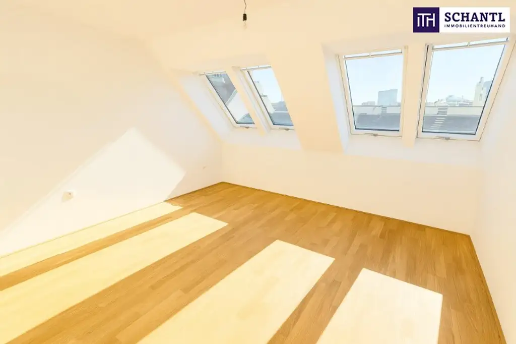 Preisreduktion! Stilvoll wohnen über den Dächern Wiens – ein 3-Zimmer-Dachgeschoßtraum mit 34 m² großer Sonnenterrasse