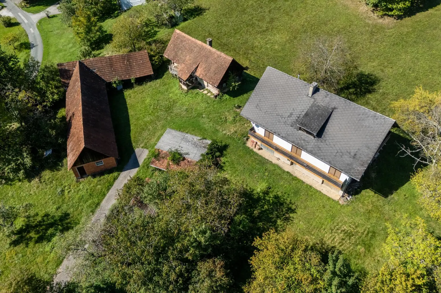 Liegenschaft mit Einfamilienhaus und Nebengebäuden nahe Bad Gams!