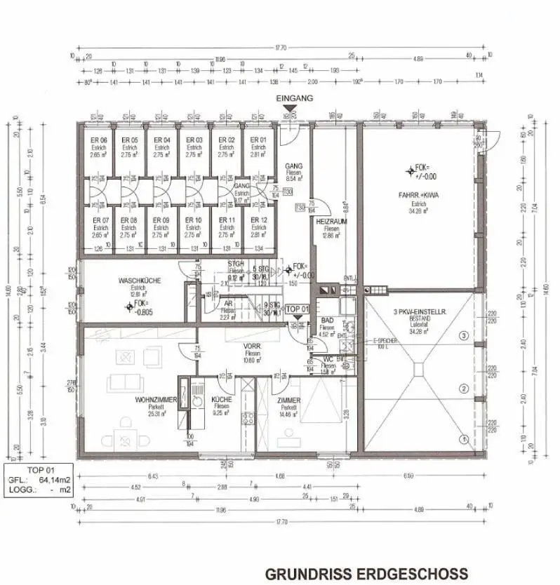 Grundriss Wohnhaus - Erdgeschoss